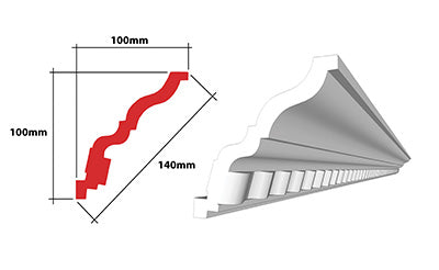 EPS – Poseidon 140mm Cornice 2m