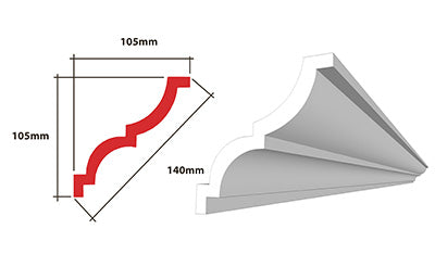 EPS – AT 140mm Cornice 2m