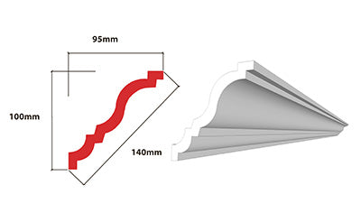 EPS – Alina 140mm Cornice 2m